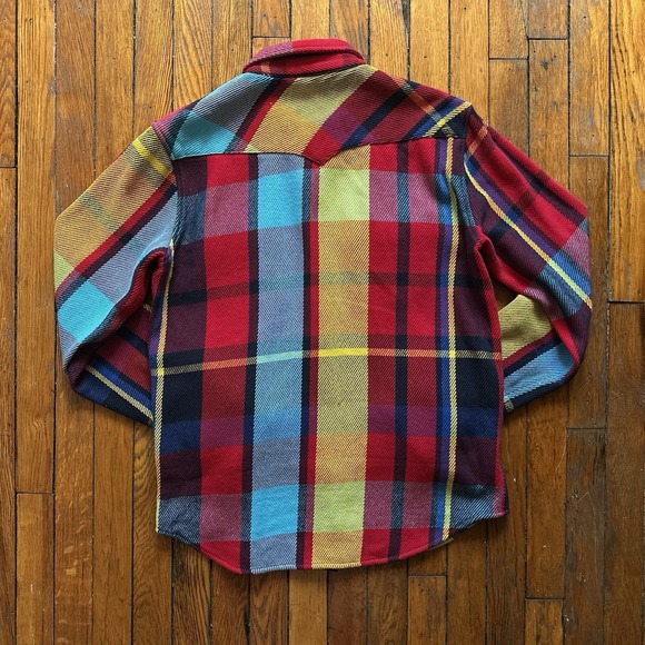 Topo Designs Mountain Heavyweight Knit Button Shirt Multicolor Plaid Men Medium - Picture 9 of 11